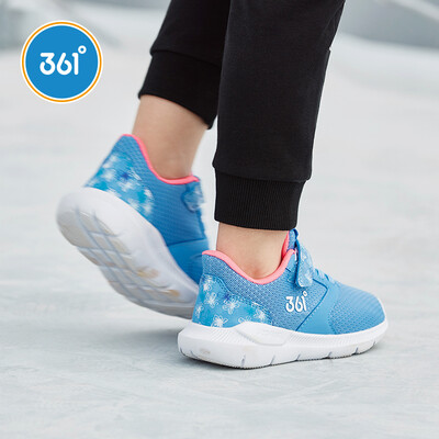 

361° 361 degrees childrens shoes girls running shoes childrens shoes 2019 spring new mesh printing casual running shoes powder wax blue 28