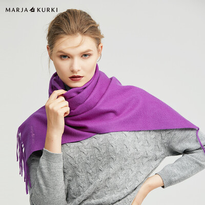 

Maria Gucci MARJA KURKI cashmere scarf lovers solid color autumn&winter warm pure cashmere scarf men&women gift boxed bloom life 1EE562628 purple