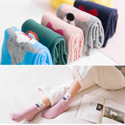 

Ladies cartoon socks cotton Japanese cute animal pattern in stockings 5 pairs