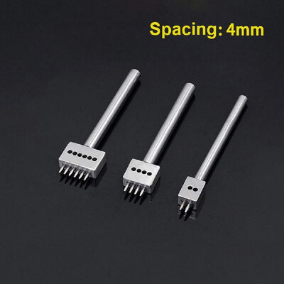 

3Pcs DIY Leathercraft Tools 456mm Spacing Leather Hole Punches 246 Prongs Stitching Punch Hollow Drilling Tools Set for Leath