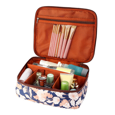 

Flamingo Beautician Cosmetic Case Double Zipper Women Travel Organizer Waterproof Portable Large Capacity Storage Bag Makeup Bags