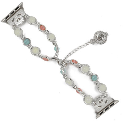

Luminous agate strap For Apple watch band 44mm 40mm iwatch series 4 3 2 1 42mm 38mm Woman pearl wrist band bracelet belt