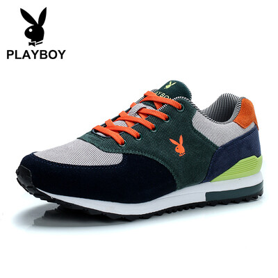 

Playboy PLAYBOY comfortable wild casual sports shoes mens non-slip wear-resistant DA51012 dark blue light gray 43