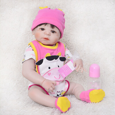 

New Design 23 Inch Full Silicone Baby Doll 100 Handmade Lifelike Reborn Babies Boy Toy For Kid Christmas Gift Bedtime Playmate