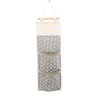 

Home Use Wall-Mounted Organizer Water-Resistant Cotton-Flax Hanging Bag Kitchen Living Room Bathroom Socks Sundries Storage Bag