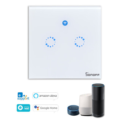

eWeLink T1 1 Gang Smart WiFi Wall Light Switch RFAPPTouch Control Timer UK Panel Home Automation Support for Google HomeNest &