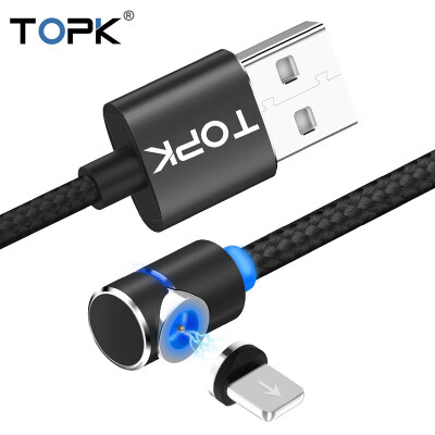 

TOPK 2m RLine-L 90 Degree L Type Magnetic Cable Nylon Braided LED Magnet Cable for iPhone 6 7 8 X
