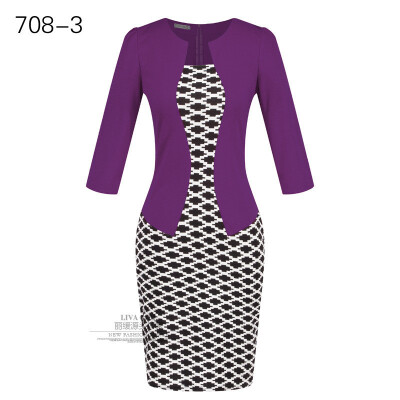 

Autumn&winter fake two-piece professional womens bag hip pencil dress to send belt