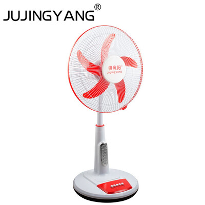 

JUJINGYANG Rechargeable 16-inch Household Floor Fan Student Dormitory with LED Lighting Shaking Head Vertical Fan