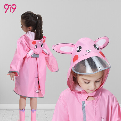 

9i9 long love childrens raincoat boys&girls kindergarten pupils cartoon raincoat hidden backpack poncho net red backpack raincoat 1900040 pink rabbit M