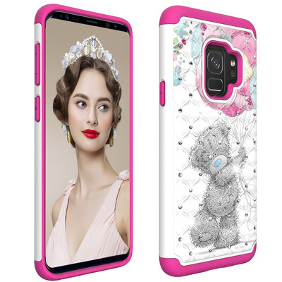 

Samsung Galaxy S9 Case Diamond Cartoon Pattern Design Hard PCScratch-ResistantTPU Soft Silicone Rubber Bumper Shock Absorption