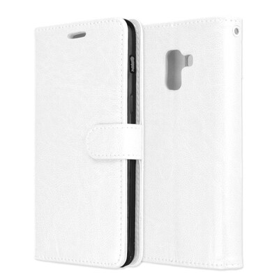 

MOONCASE Samsung Galaxy A8 2018 3 Card Photo Frame Leather Case - White