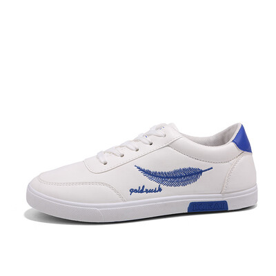 

Mens casual white shoes flat low-up shoes