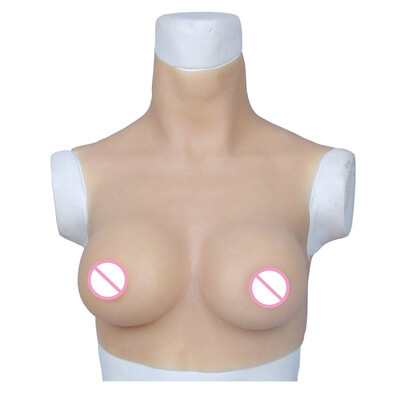 

D cup With Neck Realistic Fake Boobs Artificial Silicone Breast Forms Prosthesis For Mastectomy Women Cossdresser Chest Increase