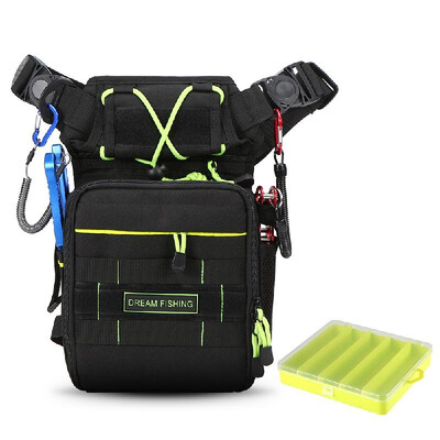 

Outdoor Multifunctioanl Fishing Tackle Bag Chest Pack Thigh Bag with Utility Case Box