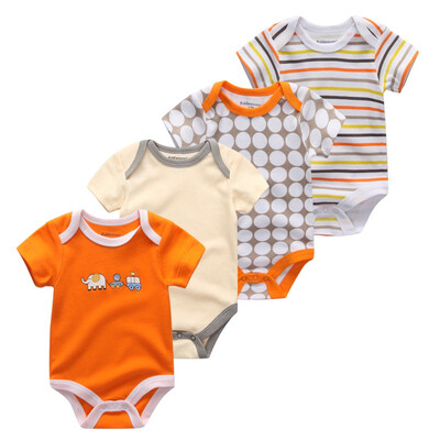 

4PcsLot Unisex For Babies Bodysuits Baby Boys Clothes 0-12M Newborn Rompers Babywear Roupas de bebe Sleepwear Baby Girls Clothes