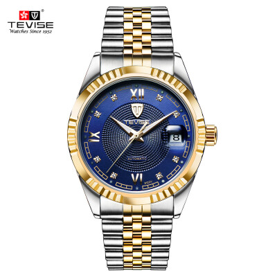 

TEVISE Top Brand Men Fashion Luxury Waterproof Wristwatch Semi-automatic Mechanical Watch Business Mens Watches