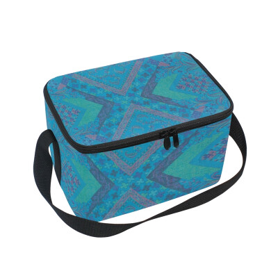 

ALAZA Insulated Lunch Box Persian Texture Pattern Lunch Bag for Men Women Portable Tote Bag Cooler Bag