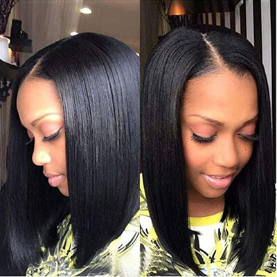 

Short Bob Silky Straight Middle Part Human Hair Full Lace Wigs For Women Brazilian Virgin Bob Medium Silky Straight Lace Wigs