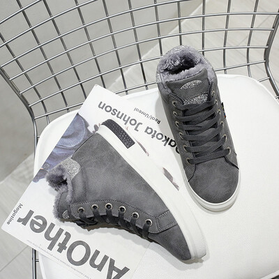 

Winter women warm pure boots comfortable anti-slip student street fashion shoes