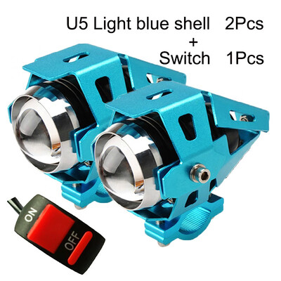 

2pcs 125W motorcycle headlights led auxiliary lamp moto driving fog spot head light U5 motobike spotlight accessories Bright