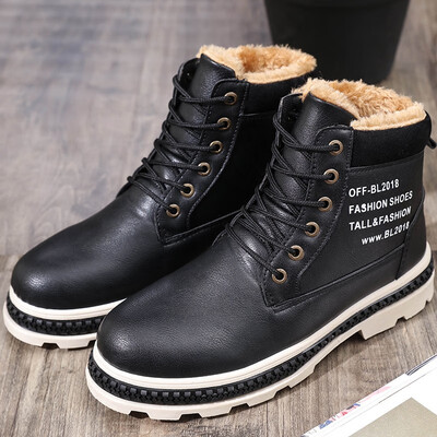 

Mens Winter cotton shoes Warm snow boots Martin boots