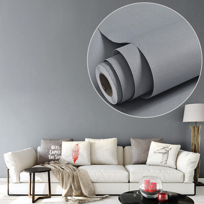 

QUATREFOIL self-adhesive wall wallpaper living room bedroom room wall decoration sticker wallpaper 065 m plain gray