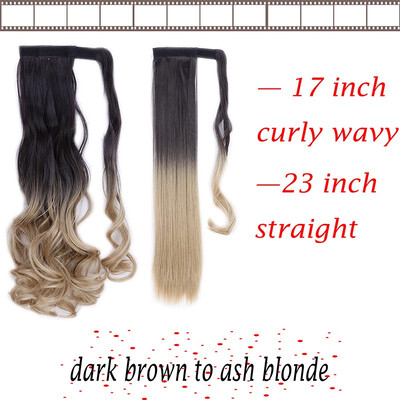 

17-23 Inch 3 Types Clip In Hair Extensions Pony Tail Wrap Around Ponytail