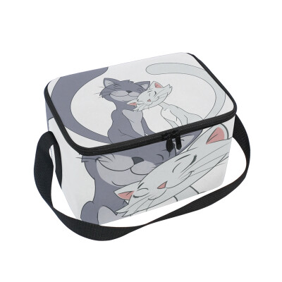 

ALAZA Lunch Box Insulated Lunch Bag Large Cooler Lovely Cats Tote Bag