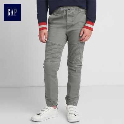 

GAP flagship store boy comfortable twill elastic waist motorcycle sports pants 843796 shark fin ash XS