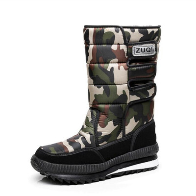 

2019 Men Boots platform snow boots for men thick plush waterproof slip-resistant winter shoes Plus size 36 - 47