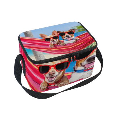 

ALAZA Lunch Box Insulated Lunch Bag Large Cooler Sunglasses Dogs Tote Bag