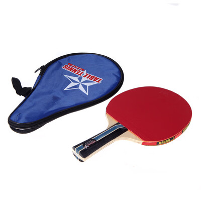 

Long Handle Shake-hand Table Tennis Racket Ping Pong Paddle Waterproof Bag Pouch Red