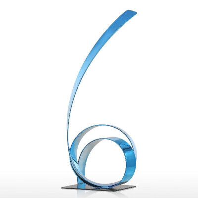 

The Rising Ribbon Metal Sculpture Iron Modern Sculpture Abstract Sculpture Handicraft Decoration Ornament Blue