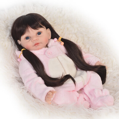

Fashion 22 Inch Newborn Reborn Baby Girl Doll Silicone Soft Stuffed Body Preemie Baby Doll Toy For Kids Christmas Gifts