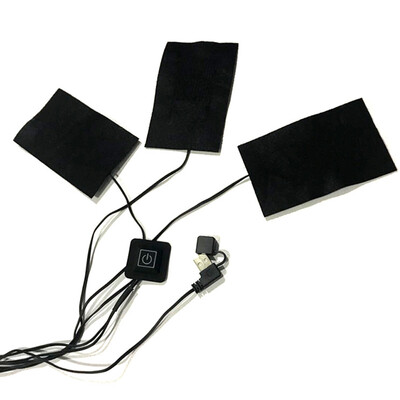 

USB Electric Carbon Fiber Heated Film 3 Gear Temperature Control Switch Down Coat Clothes Heating Pad With Switch
