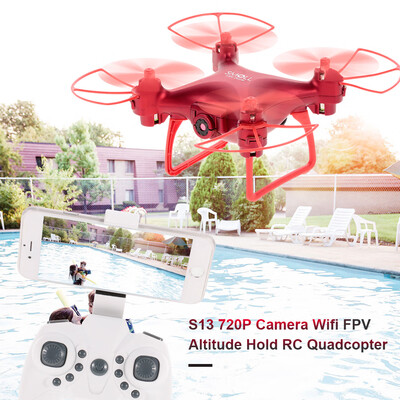 

S13 720P Camera Wifi FPV 6-Axis Gyro Altitude Hold Headless RC Quadcopter Drone