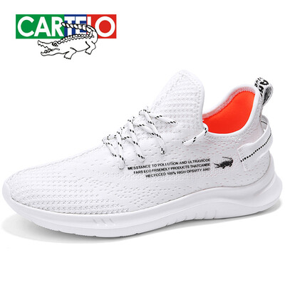 

Cartier crocodile sports&leisure shoes mens breathable flying woven Korean fashion trend simple&light comfortable 0125 white 40