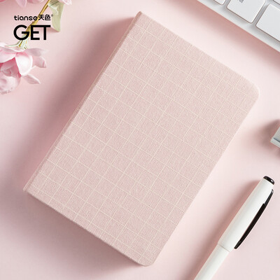 

Sky small fresh hand book A5 Nordic plaid fabric school campus daily notebook diary notebook pink TS-4018