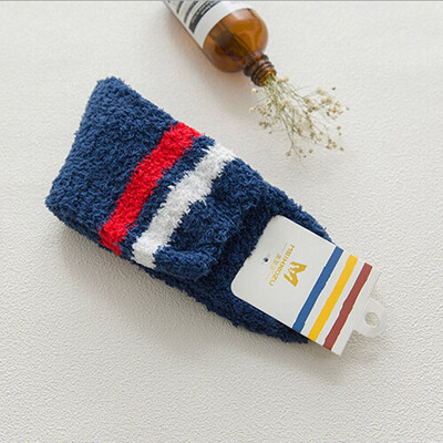 

Women Wool Cashmere Thick Winter Warm Floor Bed Socks Soft Solid Socks Casual