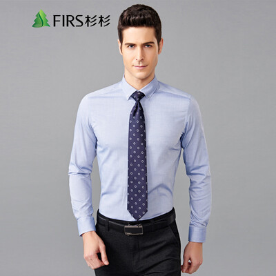 

Shanshan FIRS Mens Business Casual Oxford Spinning Long Sleeve Shirt TCB1160-5 Blue 38