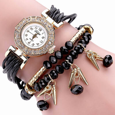 

DUOYA D052 Women Ladies Beaded Analog Quartz Bracelet Wrist Watch