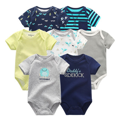 

Newest 7PCS Baby Boys Clothes Rompers Baby Girls Clothes Newborn Bodysuits Babywear Cotton 0-12M For Babies Outwear Clothing Sets