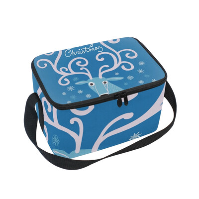 

ALAZA Lunch Box Insulated Lunch Bag Large Cooler Reindeer Christmas Tote Bag