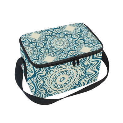 

ALAZA Floral Mandala Lunch Box Insulated Lunch Bag Large Cooler Tote Bagfor Men Women