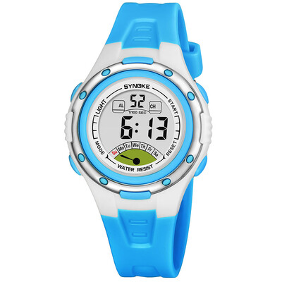 

SYNOKE Sport Children Wrist Watches LED Digital Stopwatch Alarm Luminous Water Resistant Girl Boy Watch