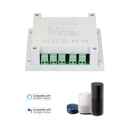 

eWeLink 4CH AC85-250V RF 433MHz 4 Gang WiFI Switch 3 Working Modes InchingSelf-LockingInterlock WiFi Smart Switch Compatible with