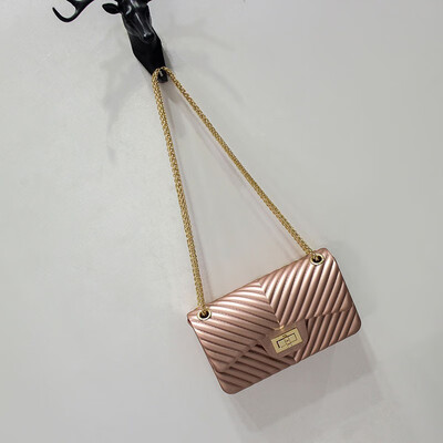 

LKX Fashion Trend Small V Style Jelly Handbag Chain Single Shoulder Satchel Bag Women Clutch Feminina Bolsas Mujer Crossbody Bag