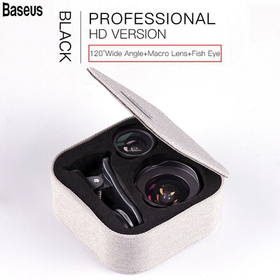 

Baseus Mobile Phone Lenses Fish Eye Wide Angle 15X Macro Camera Lens for iPhone X Samsung Xiaomi Huawei Zoom Lens Selfie Lens
