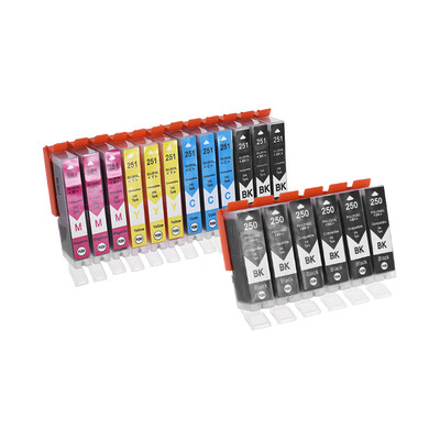 

PGI-250XL CLI-251XL Compatible Ink Cartridge Replacement 4 Color 18 Pack for Canon PIXMA IP8720 PIXMA MG7520 MG5520 MG5420 MG6620